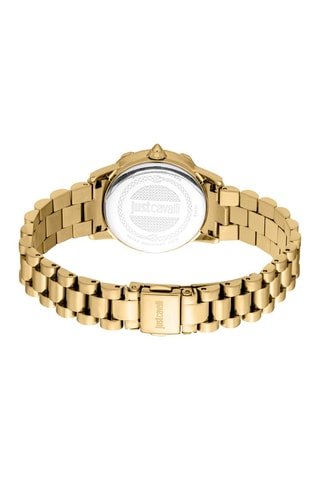 Reloj de cuarzo de acero, nácar y cristales checos Fiorenza - Dorado y blanco