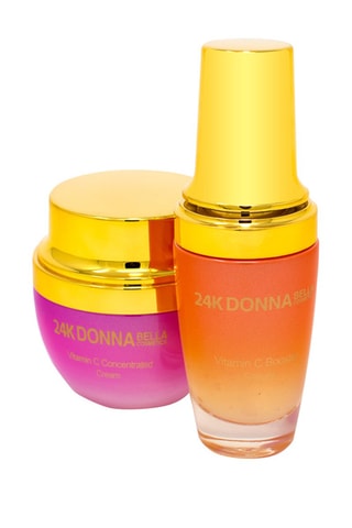 Crema y sérum potenciador con vitamina C y oro de 24 quilates - 50 ml y 30 ml