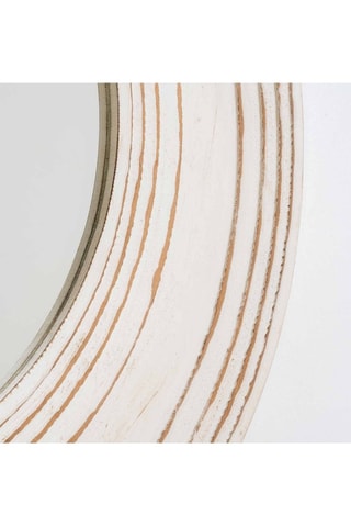 Espejo - 98 x 98 cm - Blanco y marrón