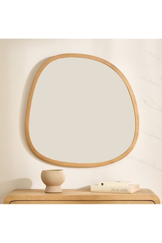 Espejo - 70 x 70 cm - Imitación madera