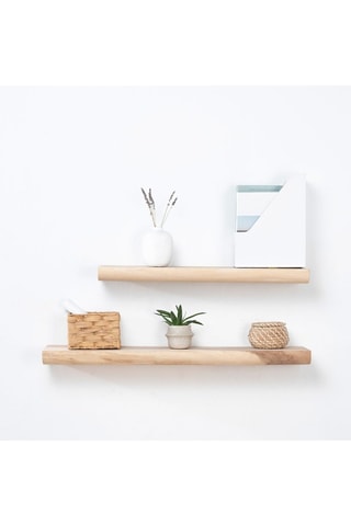 Estante mural de madera de Trembesí - 70 x 5 x 20 cm