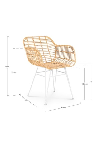 Silla de ratán - 60 x 81 x 56 cm