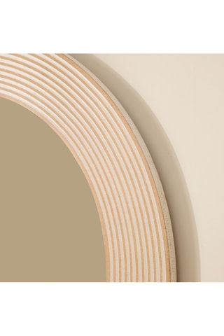 Espejo - 80 x 80 cm - Imitación madera y blanco