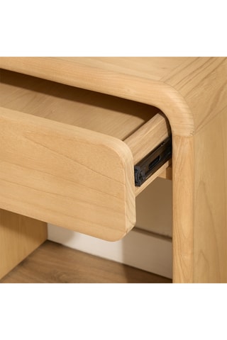 Mesilla de noche de 1 cajón de madera de Sungkai - 53,5 x 59,5 x 36 cm