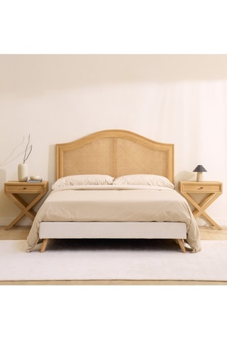 Mesilla de noche de madera de Sungkai - 1 cajón - 53 x 60,5 x 35 cm