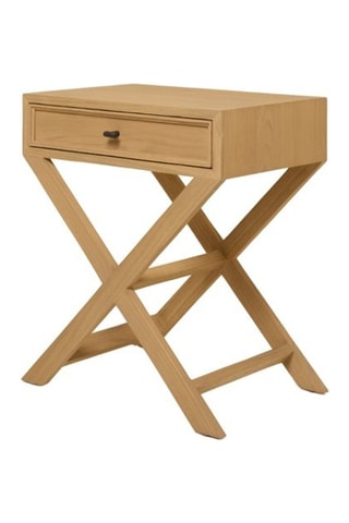 Mesilla de noche de madera de Sungkai - 1 cajón - 53 x 60,5 x 35 cm