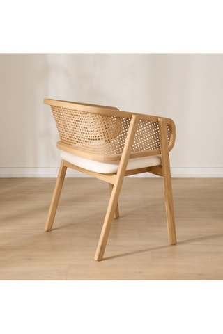 Silla de madera de Sungkai y ratán - 60,5 x 80 x 59,5 cm