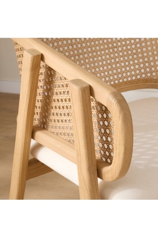 Silla de madera de Sungkai y ratán - 60,5 x 80 x 59,5 cm