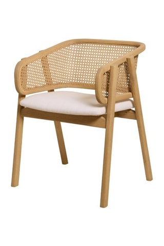 Silla de madera de Sungkai y ratán - 60,5 x 80 x 59,5 cm