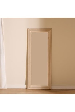 Espejo - 101 x 80 cm - Imitación madera y blanco