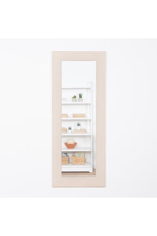 Espejo - 59 x 150 cm - Imitación madera y blanco