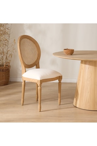 Silla de madera de Sungkai y ratán - 50 x 101,5 x 56,5 cm