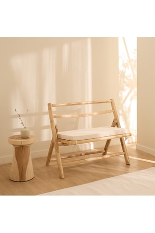 Banco plegable de teca - 114 x 100 x 24 cm