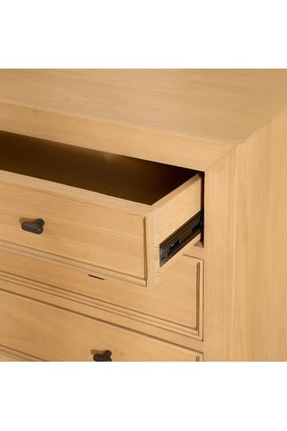 Cómoda de 3 cajones de madera de Sungkai - 100 x 94 x 45,8 cm