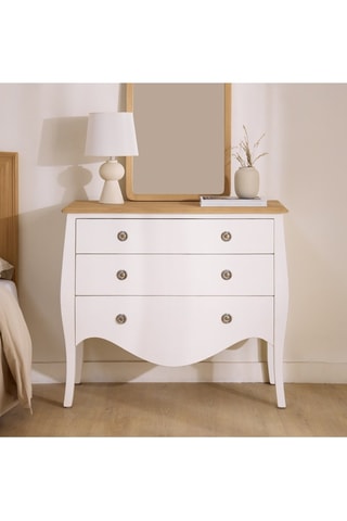 Cómoda de 3 cajones de madera de Sungkai - 97,5 x 87,5 x 44 cm