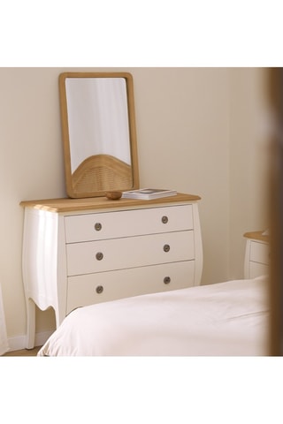 Cómoda de 3 cajones de madera de Sungkai - 97,5 x 87,5 x 44 cm