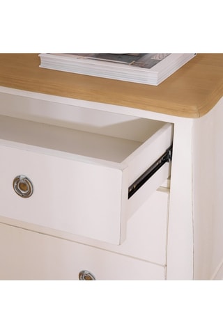 Cómoda de 3 cajones de madera de Sungkai - 97,5 x 87,5 x 44 cm