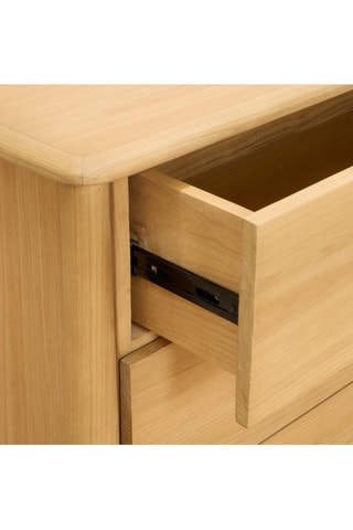 Cómoda de 3 cajones de madera de Sungkai - 100 x 79 x 45 cm