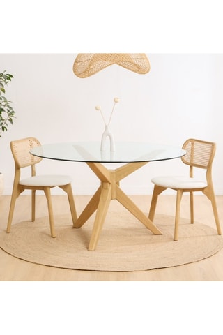 Mesa de comedor de madera de Sungkai - 120 x 77 x 120 cm