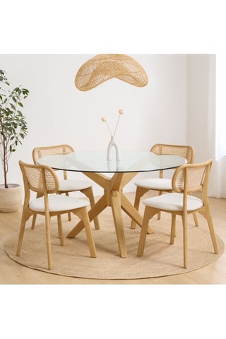 Mesa de comedor de madera de Sungkai - 135 x 77 x 135 cm