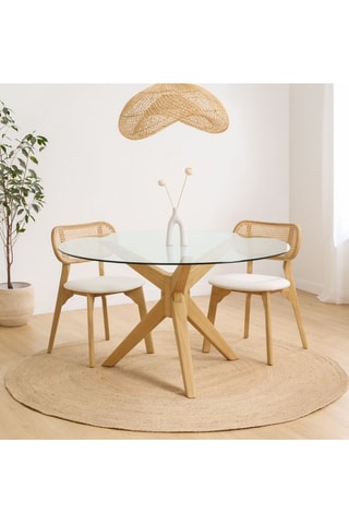 Mesa de comedor de madera de Sungkai - 135 x 77 x 135 cm