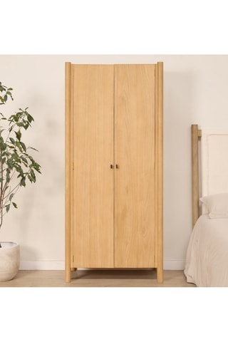 Armario de madera de Sungkai de 2 puertas - 80 x 183 x 43 cm