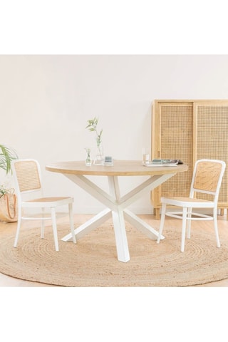 Mesa de comedor de madera de Sungkai - 135 x 77 x 135 cm