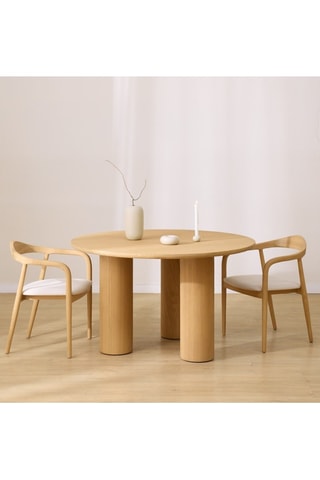 Mesa de comedor de madera de Sungkai - 130 x 78 x 130 cm