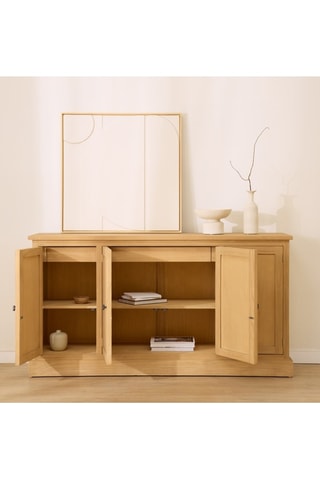 Aparador de 4 puertas de madera de Sungkai - 170 x 91 x 45 cm