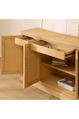 Aparador de 4 puertas de madera de Sungkai - 170 x 91 x 45 cm