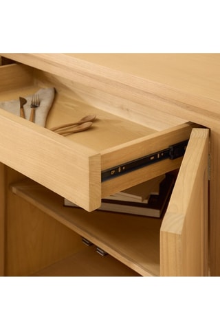 Aparador de 4 puertas de madera de Sungkai - 170 x 91 x 45 cm