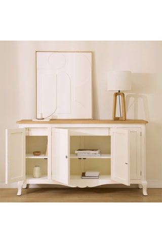 Aparador de 4 puertas de madera de Sungkai - 162 x 89 x 47 cm