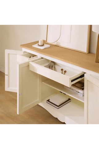 Aparador de 4 puertas de madera de Sungkai - 162 x 89 x 47 cm