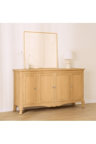 Aparador de 4 puertas de madera de Sungkai - 162 x 89 x 47 cm