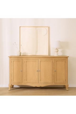 Aparador de 4 puertas de madera de Sungkai - 162 x 89 x 47 cm