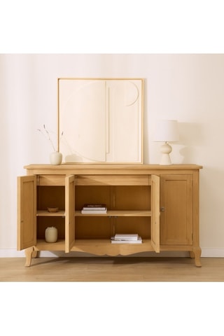 Aparador de 4 puertas de madera de Sungkai - 162 x 89 x 47 cm