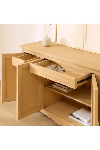 Aparador de 4 puertas de madera de Sungkai - 162 x 89 x 47 cm