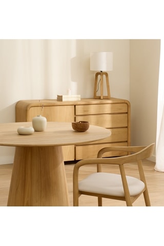 Mesa de comedor de madera de Sungkai - 135 x 75 x 135 cm