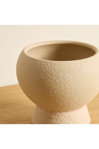 Jarrón de cerámica - 14 cm - Beige