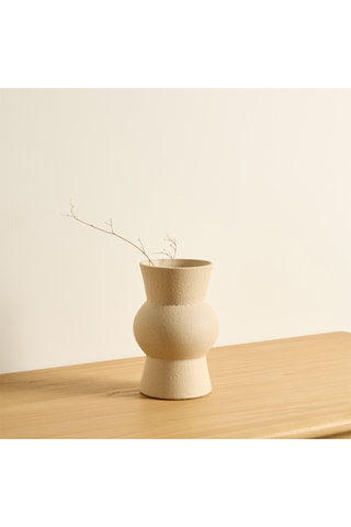 Jarrón de cerámica - 19 cm - Beige