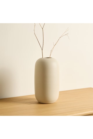 Jarrón de cerámica - 25 cm - Beige