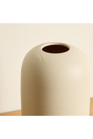 Jarrón de cerámica - 25 cm - Beige