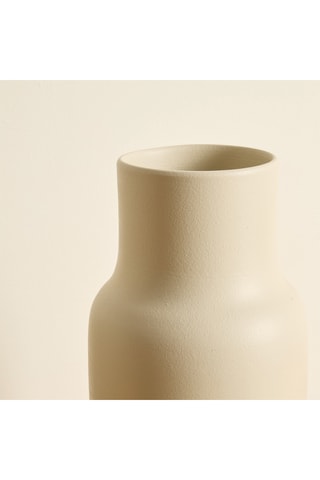 Jarrón de cerámica - 25 cm - Beige