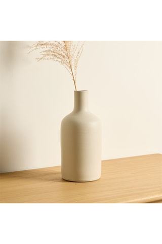 Jarrón de cerámica - 28 cm - Beige