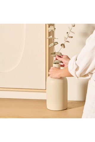 Jarrón de cerámica - 28 cm - Beige