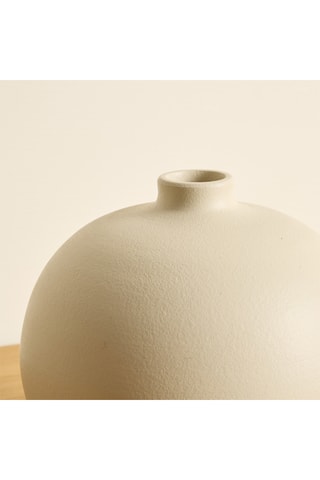 Jarrón de cerámica - 16 cm - Beige