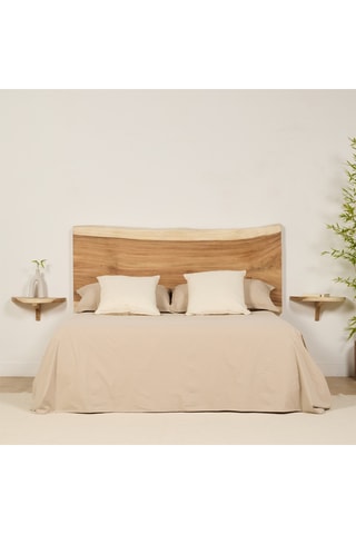 Mesilla mural de noche de madera de Trembesí - 43 x 18,5 x 25 cm