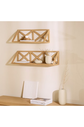 Estante mural de madera de Sungkai - 70 x 23 x 20 cm