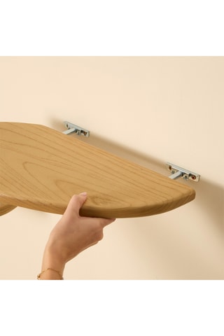 3 estantes murales de madera de Sungkai - 41 x 2,5 x 20/55 x 2,5 x 23/52 x 2,5 x 25 cm