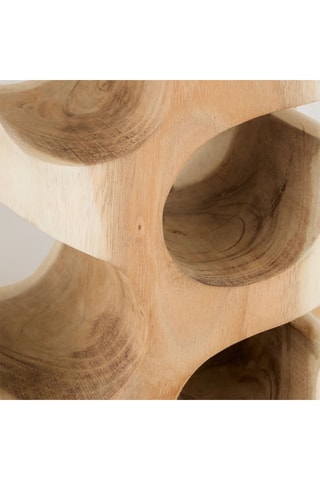 Organizador de botellas de madera de Trembesí maciza - 6 botellas - Natural